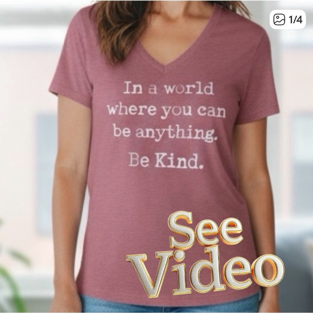 👛 (ANY 2/$15) THREAD TANK Pink V-Neck/ In A World Where You Can Be Anything…..